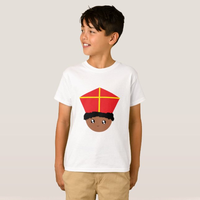 Camiseta Cuidados niños Art St Nicholas Miter Zwarte Piet (Anverso completo)