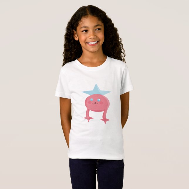 Camiseta Cuidados Niños Arte Diseño Hada Azul Rosa (Anverso completo)