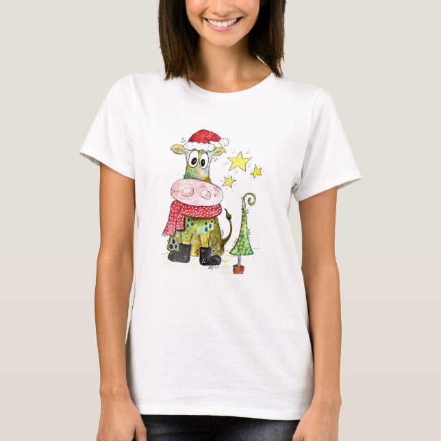 Camiseta Cuidados y caprichosos Navidades vaca (Anverso)