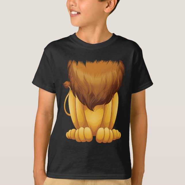 Camiseta Cuidadosa cabeza de león disfraz Halloween Gracios (Anverso)