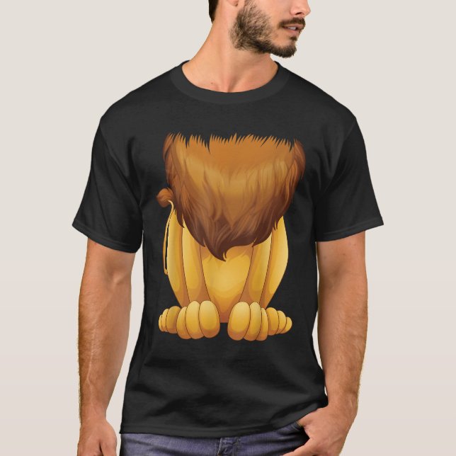 Camiseta Cuidadosa cabeza de león disfraz Halloween Gracios (Anverso)