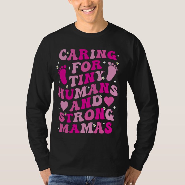 Camiseta Cuidando a los humanos pequeños y a las mamás fuer (Anverso)