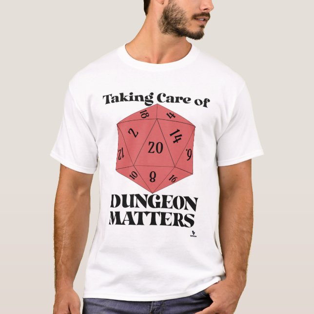 Camiseta Cuidar Del Lema Del Juego De Dungeon Mates (Anverso)