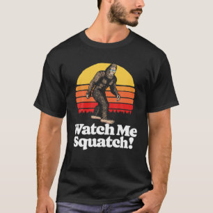 Camiseta ¡Cuídeme Squatch! Vintage 80S Sunset Retro Funny B