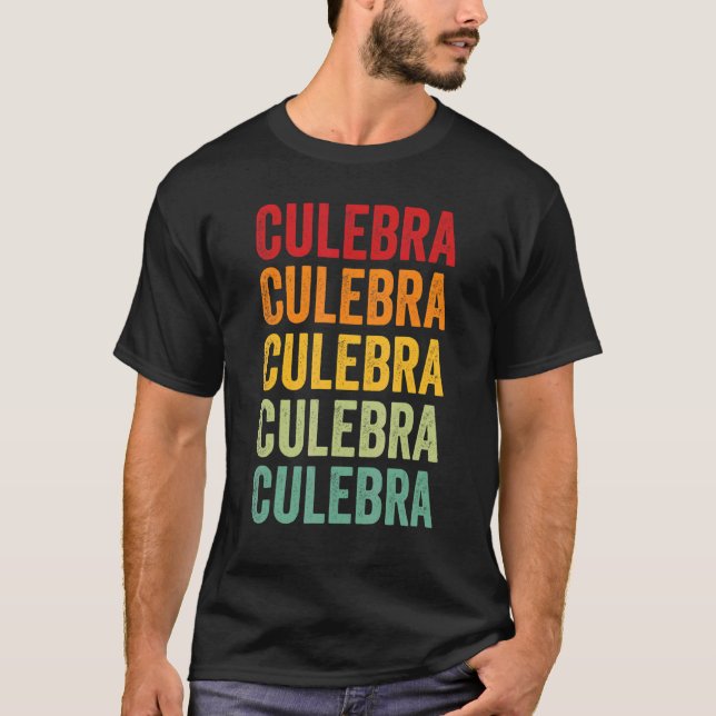 Camiseta Culebra County Puerto Rico Rainbow Text Design (Anverso)