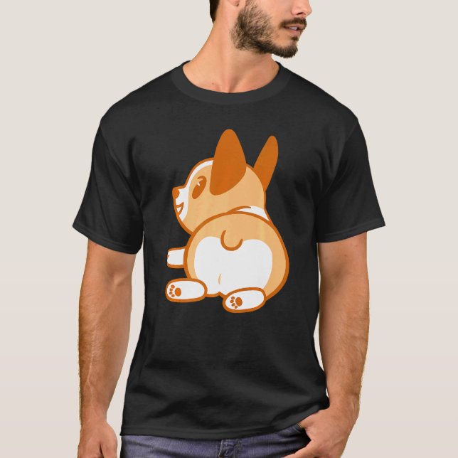 Camiseta Culo de Corgi Lindo de Moda Premium (Anverso)