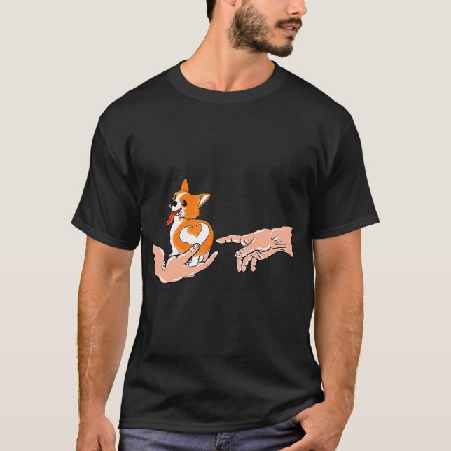 Camiseta Culo de Corgi Manos de Dios Perro Lindo (Anverso)