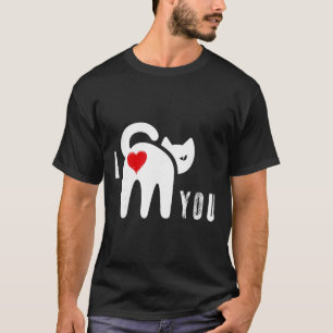 Camiseta Culo de Gato Divertido Corazón Día de San Valentín