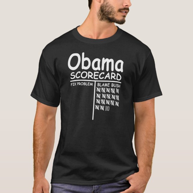 Camiseta Culpa Bush - tarjeta de puntuación de Obama (Anverso)