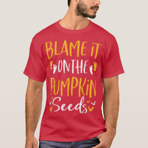 Camiseta Culpen al embarazo de Halloween de la Semilla de C