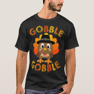 Camiseta Cúlpito Gobble Gobble Turco Peregrino Niños Pequeñ