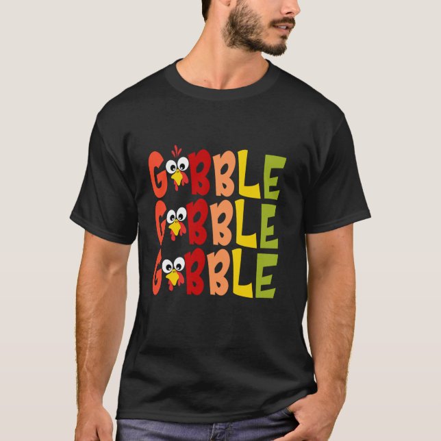 Camiseta Cúlpito Gobble Gobble Turco Peregrino Niños Pequeñ (Anverso)