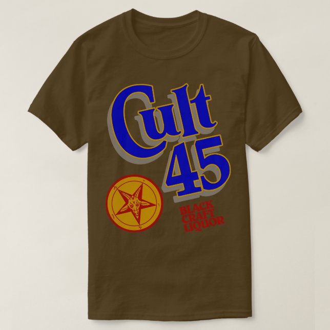 CAMISETA CULT 45 LÍQUOR NEGRO (Diseño del anverso)