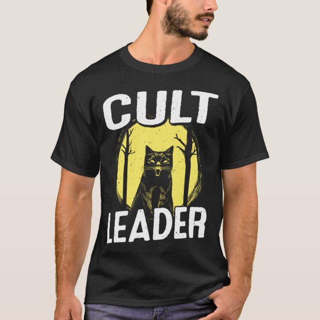 Camiseta Cult Leader Cat Satanic Baphomet Occult Witchcraft (Anverso)