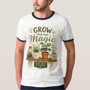 Camiseta Cultiva Tu Propia Magia   Mini Jardín Estético Pla