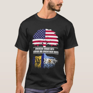 Camiseta Cultivado en América con bandera Barbadense Argent