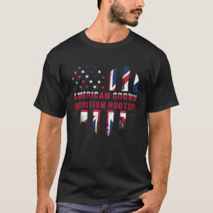 Camiseta Cultivado en América con raíces británicas Reino U