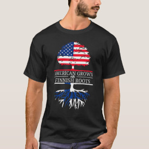 Camiseta Cultivado en América con Raíces Finlandesas Árbol
