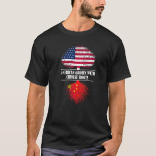 Camiseta Cultivado en Estados Unidos con raíces chinas Cont