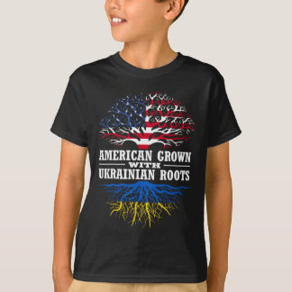 Camiseta Cultivado En Estados Unidos Con Raíces Ucranianas
