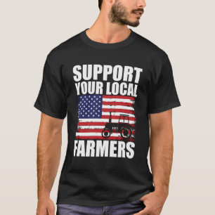 Camiseta Cultivando Bandera De Los Ee.Uu. - Granja Agrícola