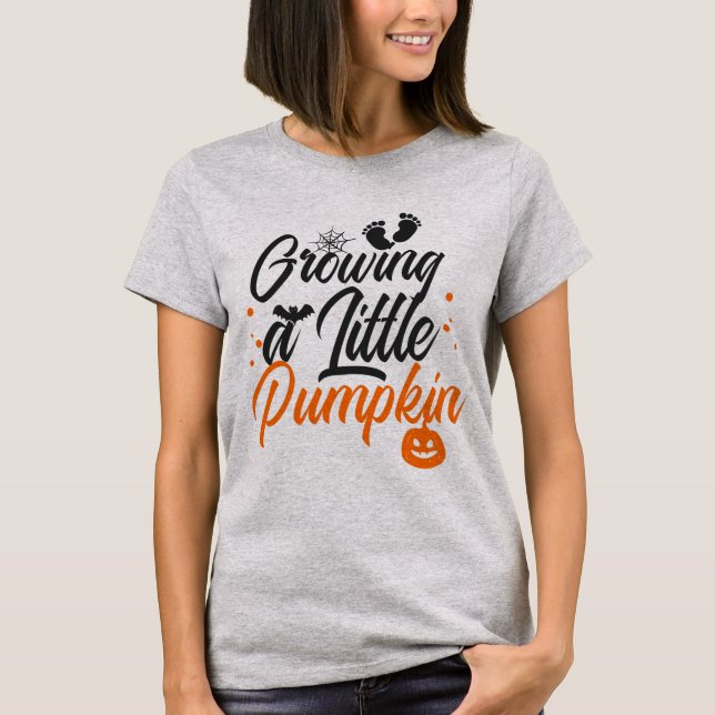 Camiseta Cultivando una pequeña calabaza Halloween (Anverso)
