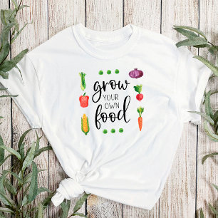 Camiseta Cultivar sus propias verduras de color de agua de 