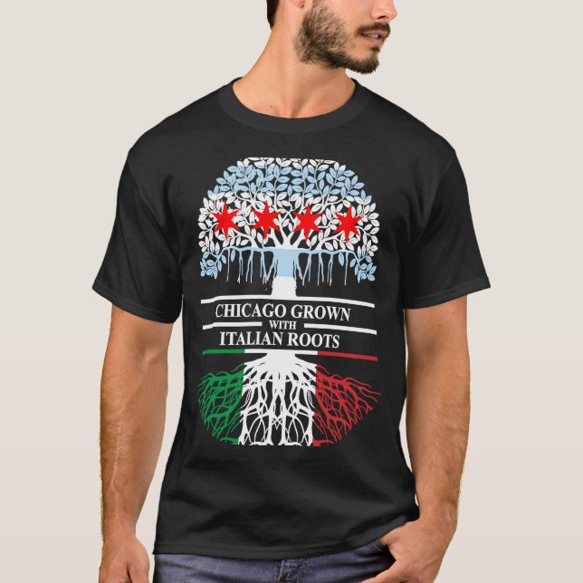 Camiseta Cultivo chicaguense raíces italianas Chicago Flag  (Anverso)