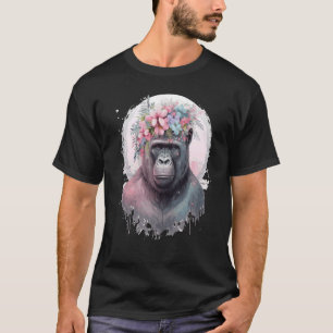 Camiseta Cultivo de flor de gorila cutánea en África animal