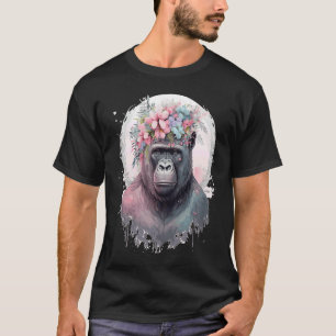 Camiseta Cultivo de flor de gorila cutánea en África animal