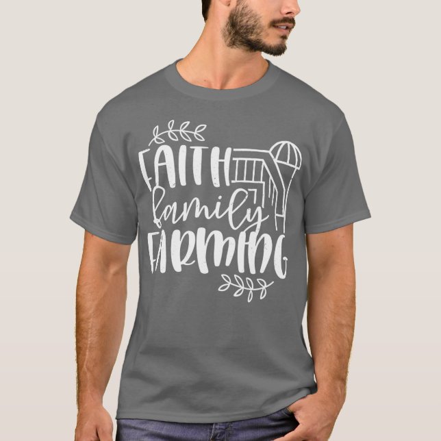 Camiseta Cultivo familiar de fe - Granero rústico de campo (Anverso)