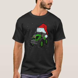 Camiseta Cultivo familiar de Navidades Tractor Santa Hat