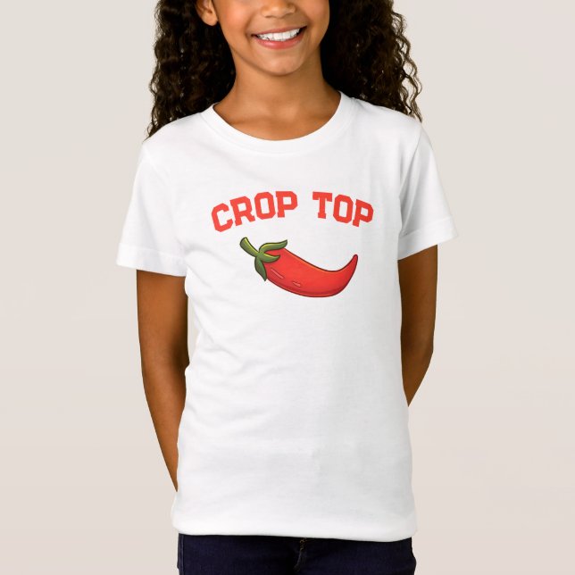 Camiseta Cultivo superior, morrón rojo, verduras, niños div (Anverso)