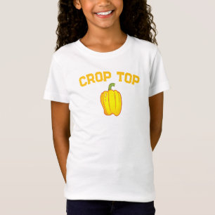 Camiseta Cultivo superior, pimienta amarilla, verduras, niñ