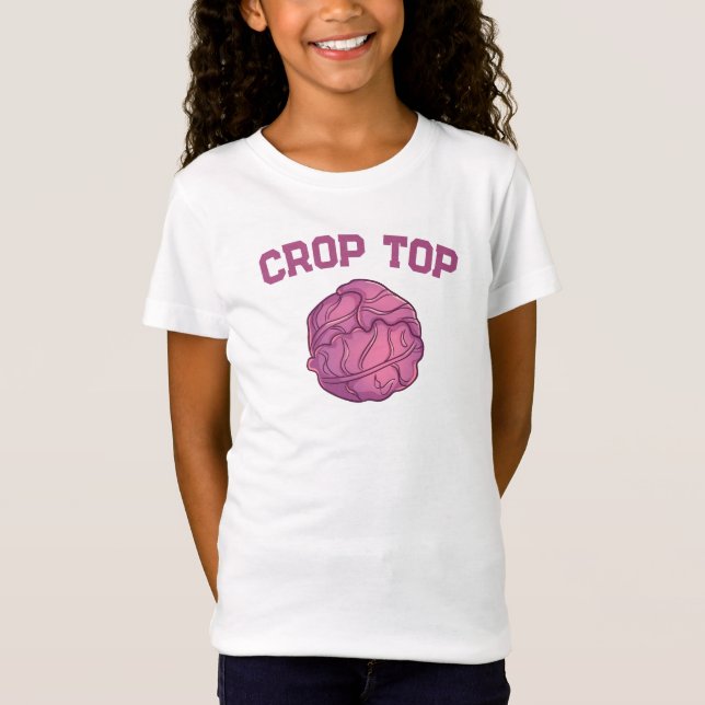 Camiseta Cultivo superior, verduras de col roja, niños dive (Anverso)