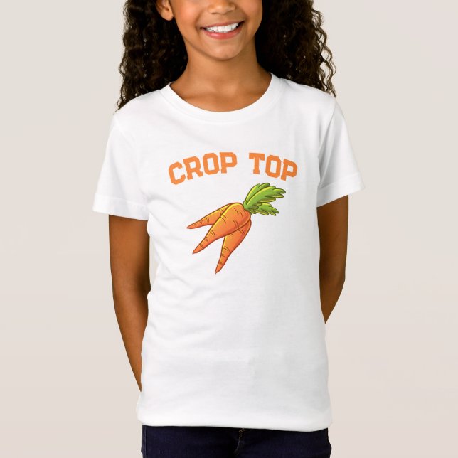 Camiseta Cultivo superior, zanahorias, verduras, niños dive (Anverso)