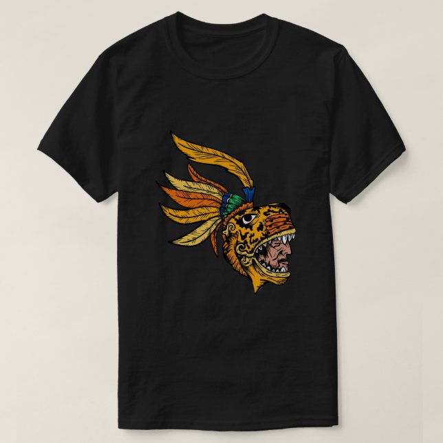 Camiseta Culto de civilización inca de guerrero jaguar azte (Diseño del anverso)