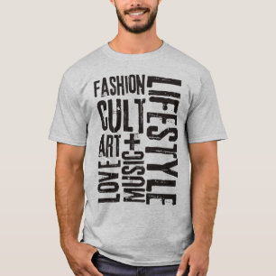 Camiseta CULTO DE MODA DE ESTILO DE VIDA - negro