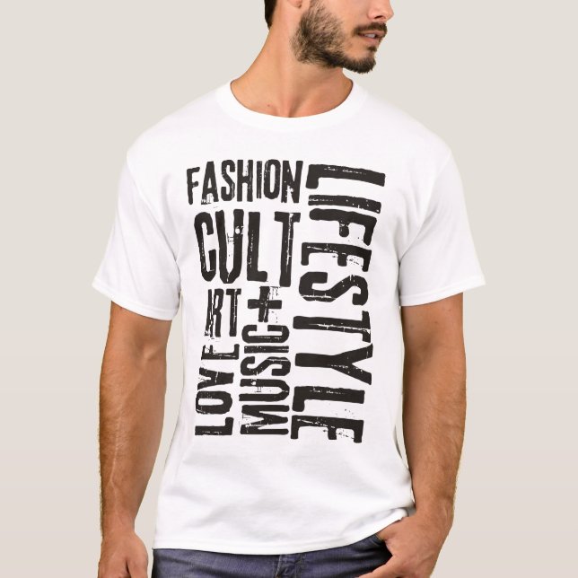 Camiseta CULTO DE MODA DE ESTILO DE VIDA - negro (Anverso)