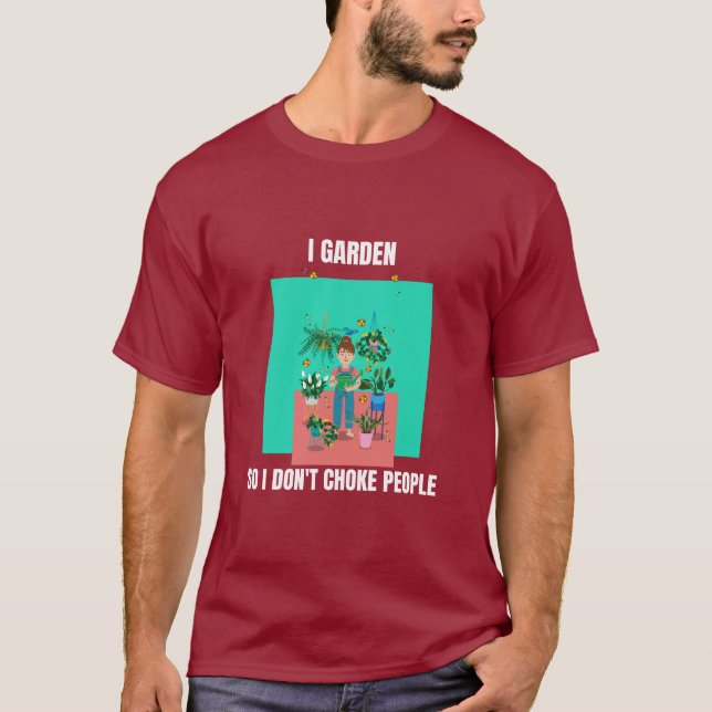 Camiseta Culto mi jardín para no estrangular a la gente (Anverso)