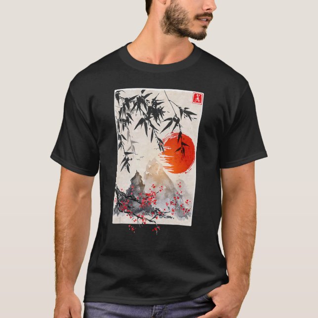 Camiseta Cultura de paisaje japonesa Vintage Sakura Cherry  (Anverso)