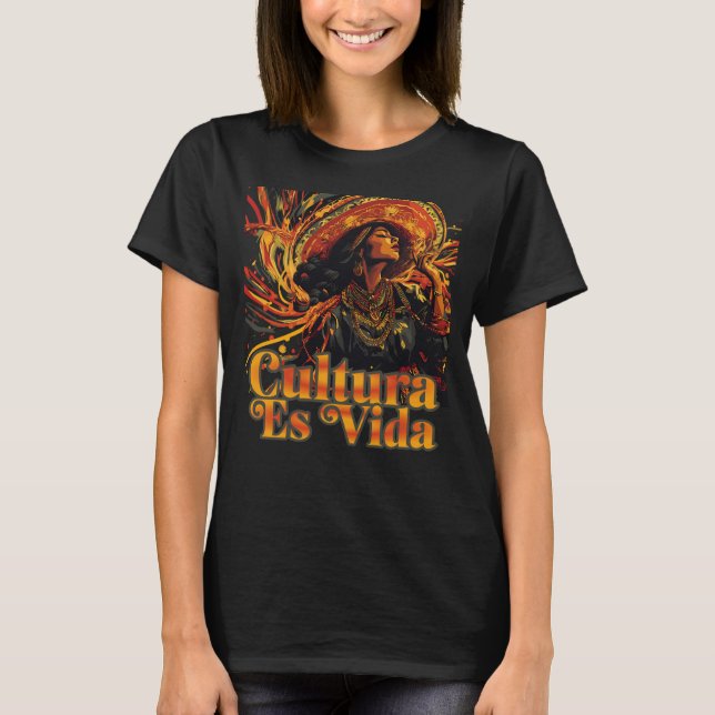Camiseta Cultura Es Vida, Mes del Patrimonio Hispano (Anverso)