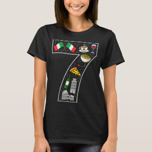 Camiseta Cultura italiana cumpleaños 7 años bandera de Ital