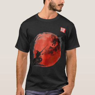 Camiseta Cultura Japonesa Guerrera Samurai Bajo Una Nublada