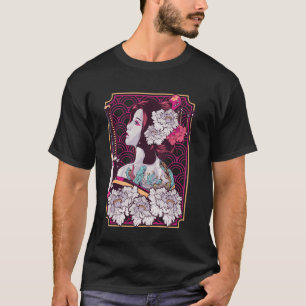 Camiseta Cultura Japonesa Samurái Flor de Cerezo Sakura Gei