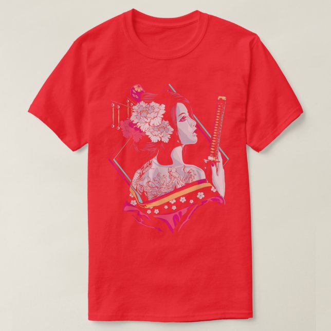 Camiseta Cultura japonesa Samurai florecimiento de cerezo S (Diseño del anverso)