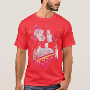 Camiseta Cultura japonesa Samurai florecimiento de cerezo S