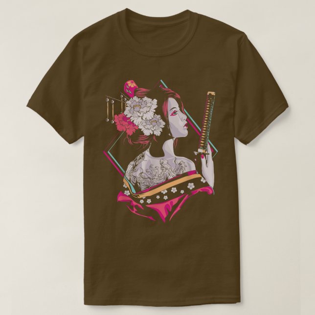 Camiseta Cultura japonesa Samurai florecimiento de cerezo S (Diseño del anverso)