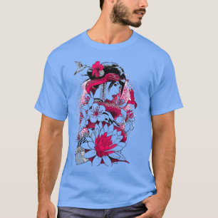 Camiseta Cultura japonesa Samurai Geisha Sakura Cherry Blos