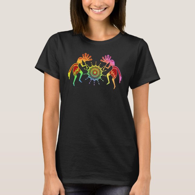 Camiseta Cultura nativa estadounidense Sun Bailando Kokopel (Anverso)